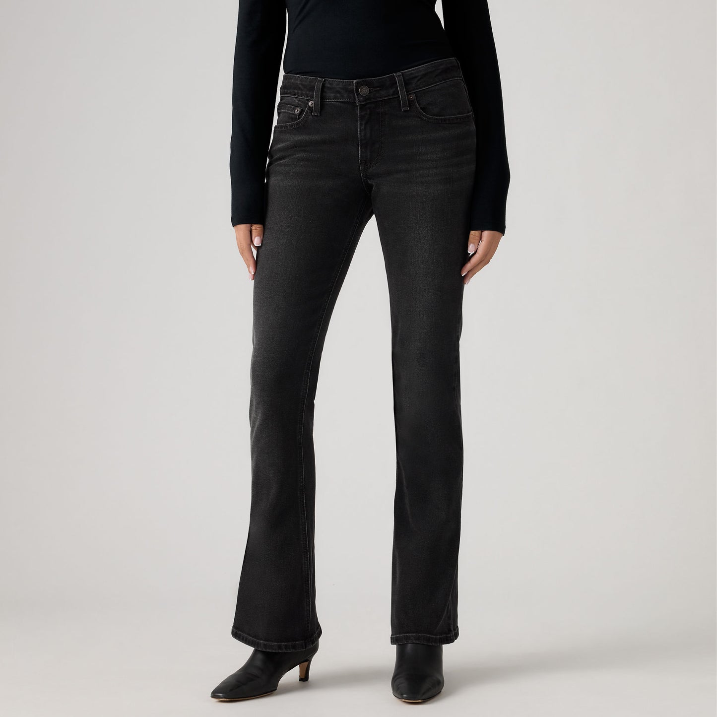 로우 슬림 부츠 진