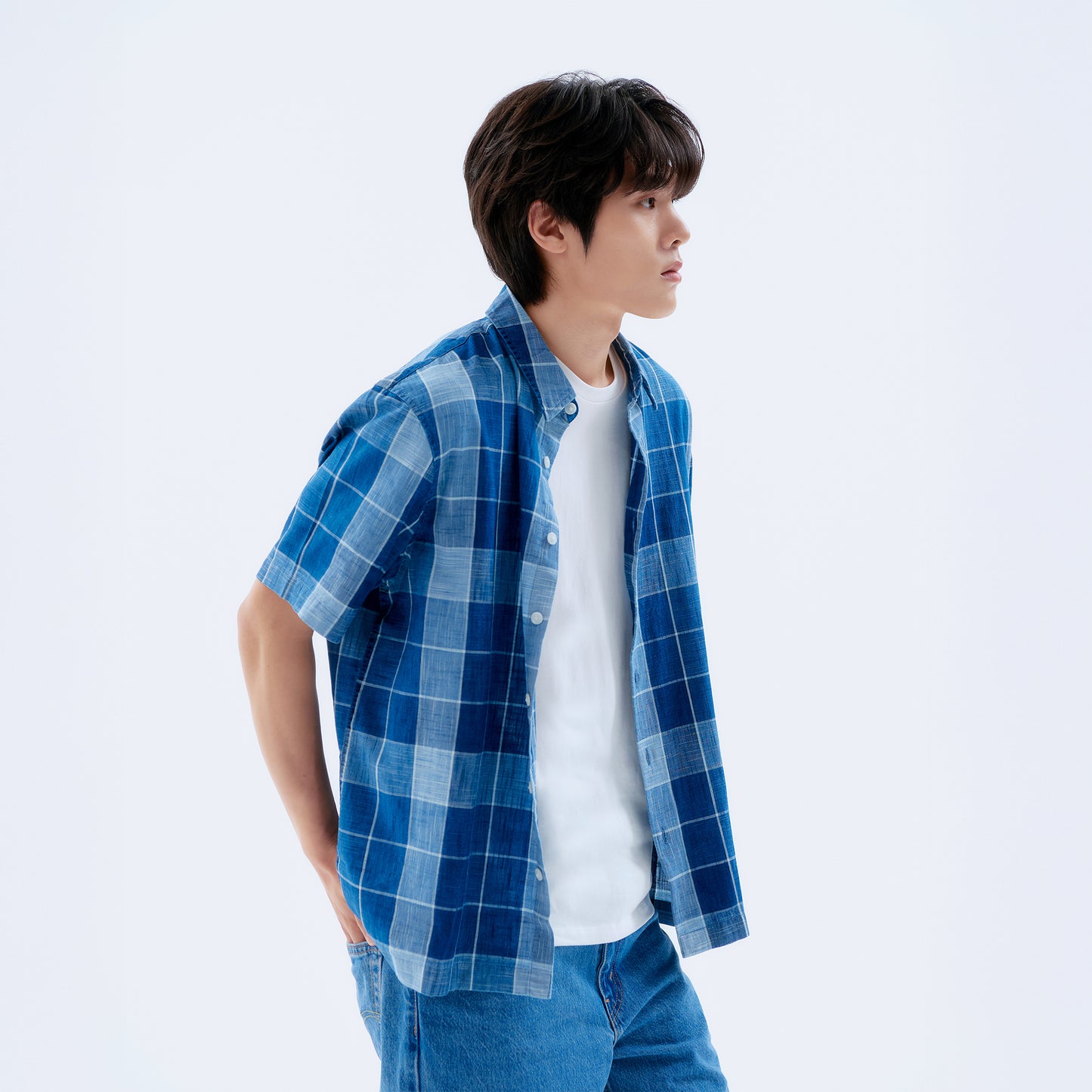 박시 크롭 숏슬립 셔츠