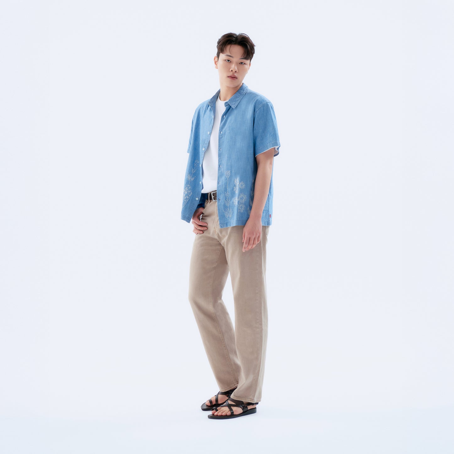 박시 크롭 숏슬립 셔츠