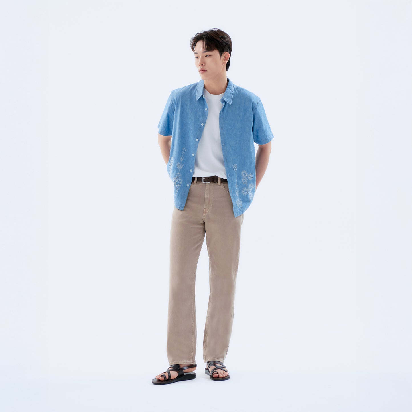 박시 크롭 숏슬립 셔츠