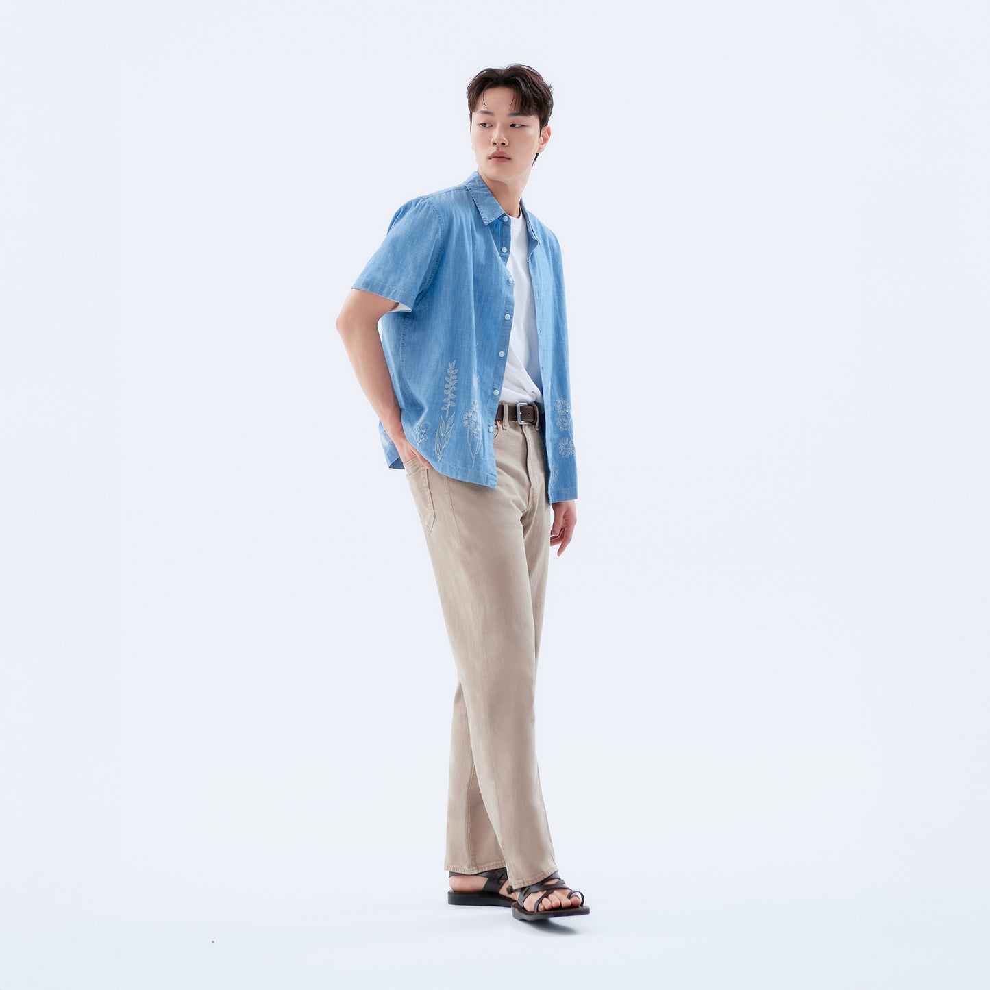 박시 크롭 숏슬립 셔츠