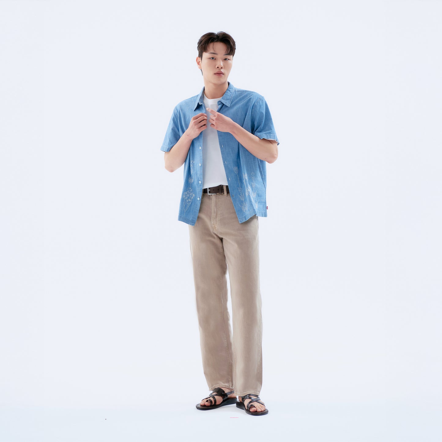 박시 크롭 숏슬립 셔츠