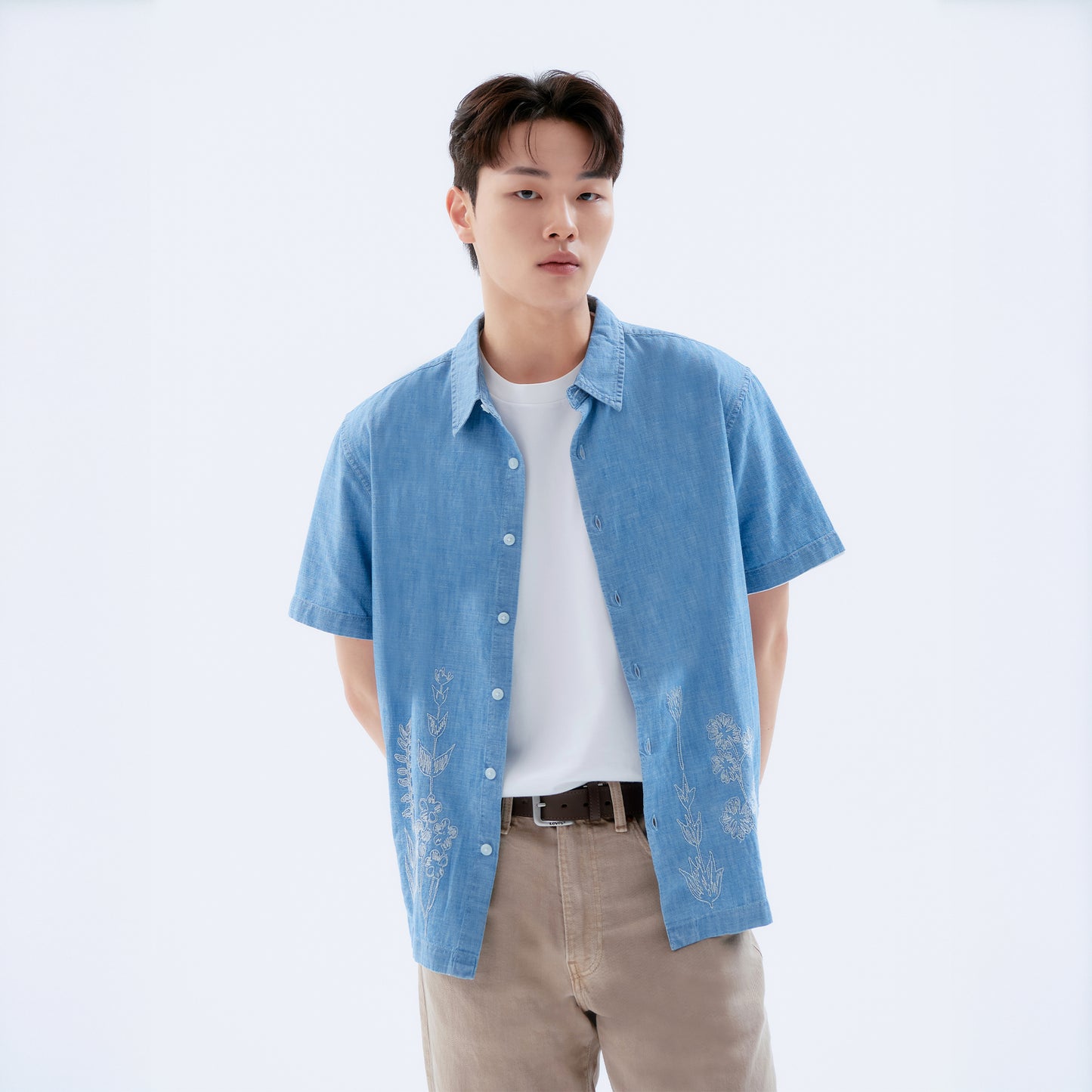 박시 크롭 숏슬립 셔츠