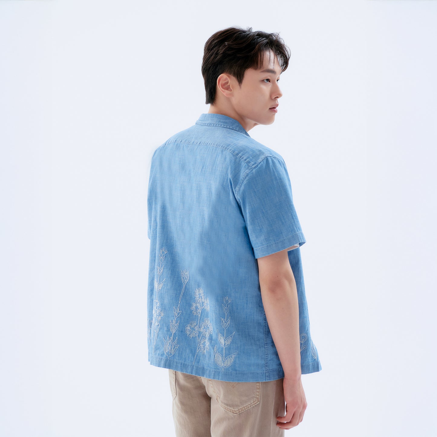 박시 크롭 숏슬립 셔츠
