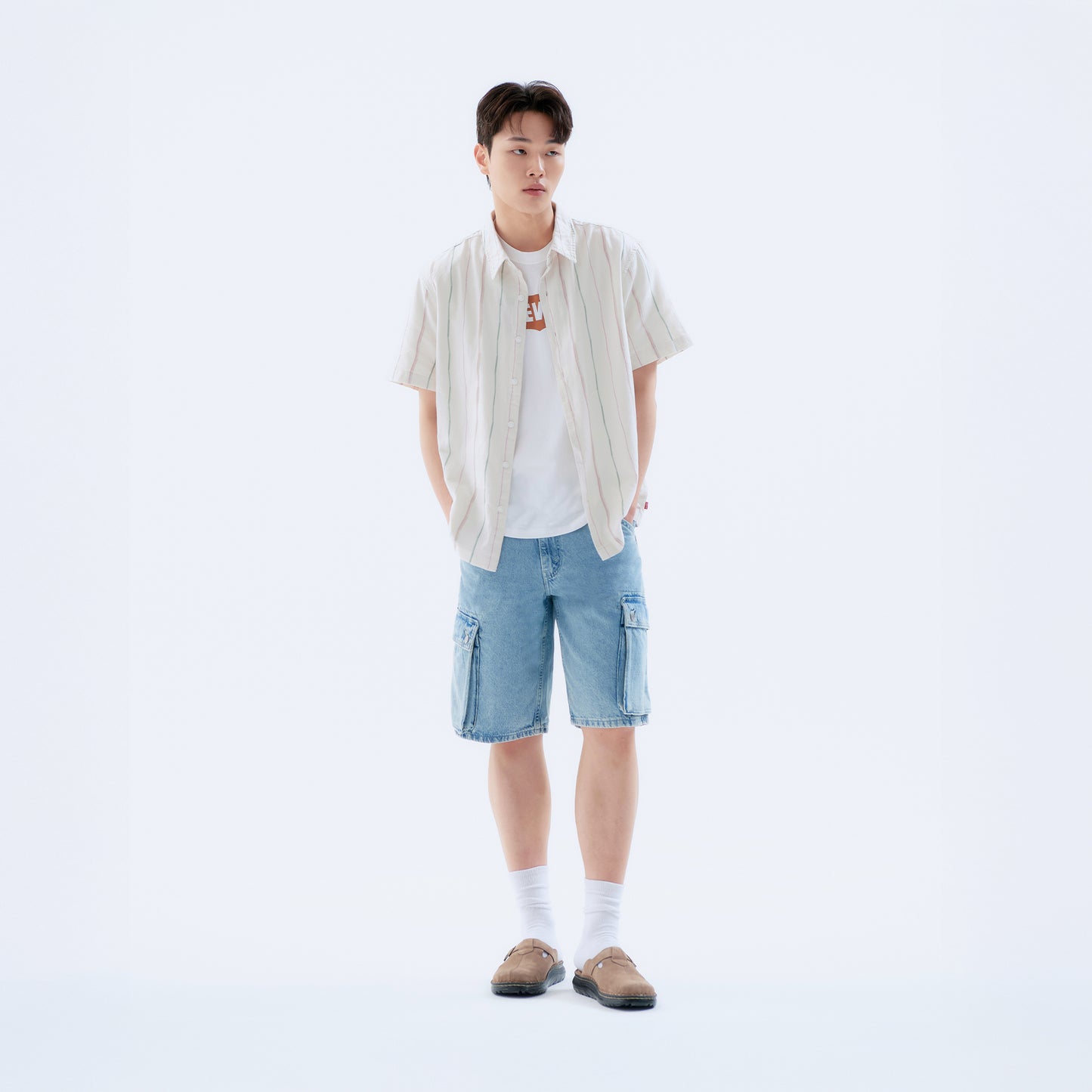 박시 크롭 숏슬립 셔츠