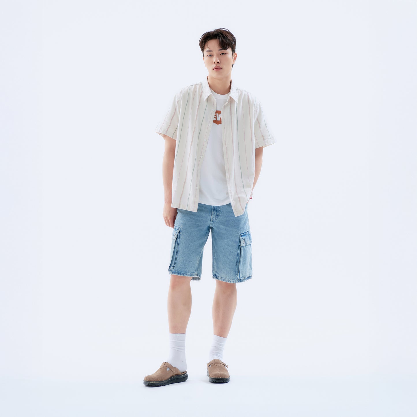 박시 크롭 숏슬립 셔츠