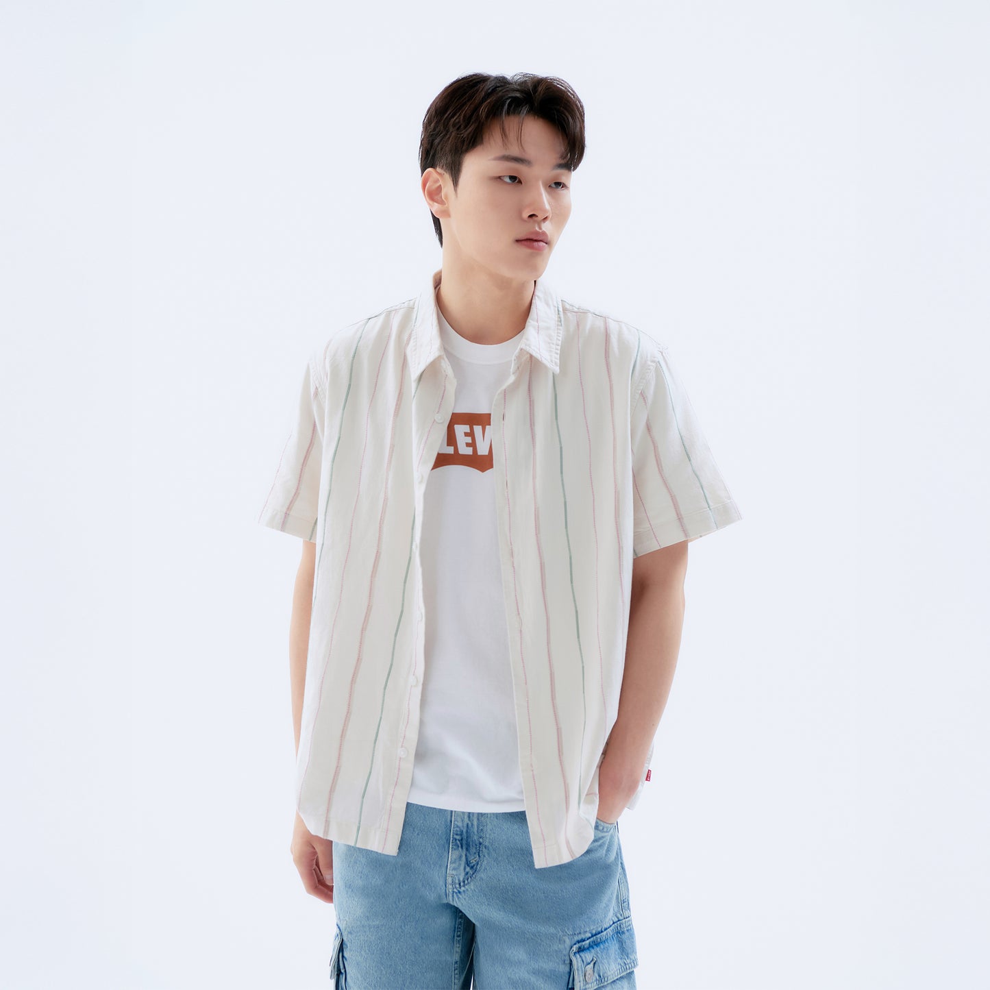 박시 크롭 숏슬립 셔츠