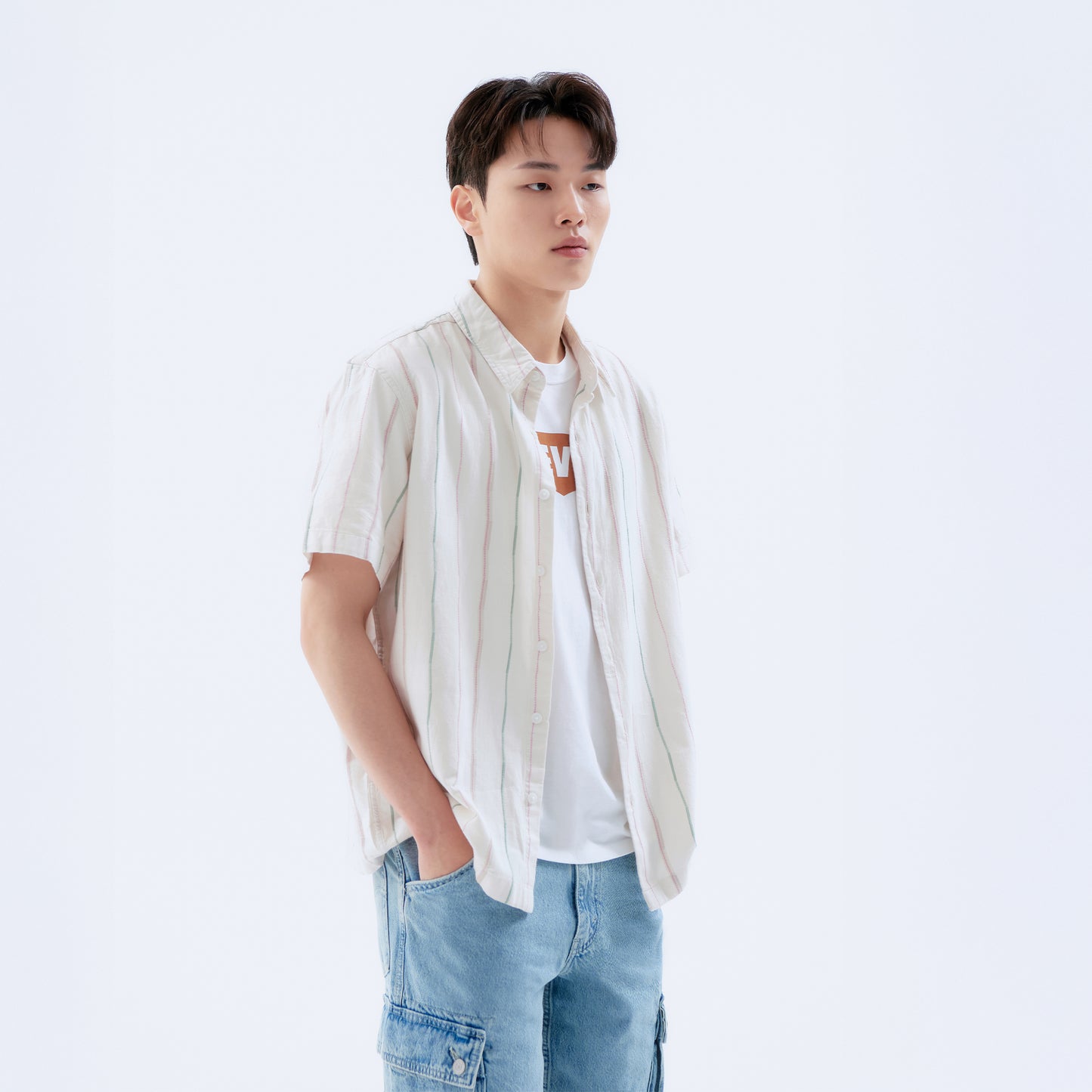 박시 크롭 숏슬립 셔츠
