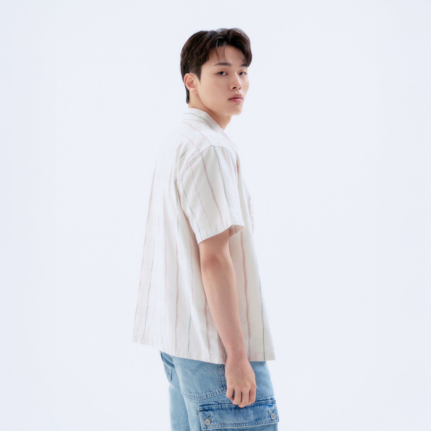 박시 크롭 숏슬립 셔츠