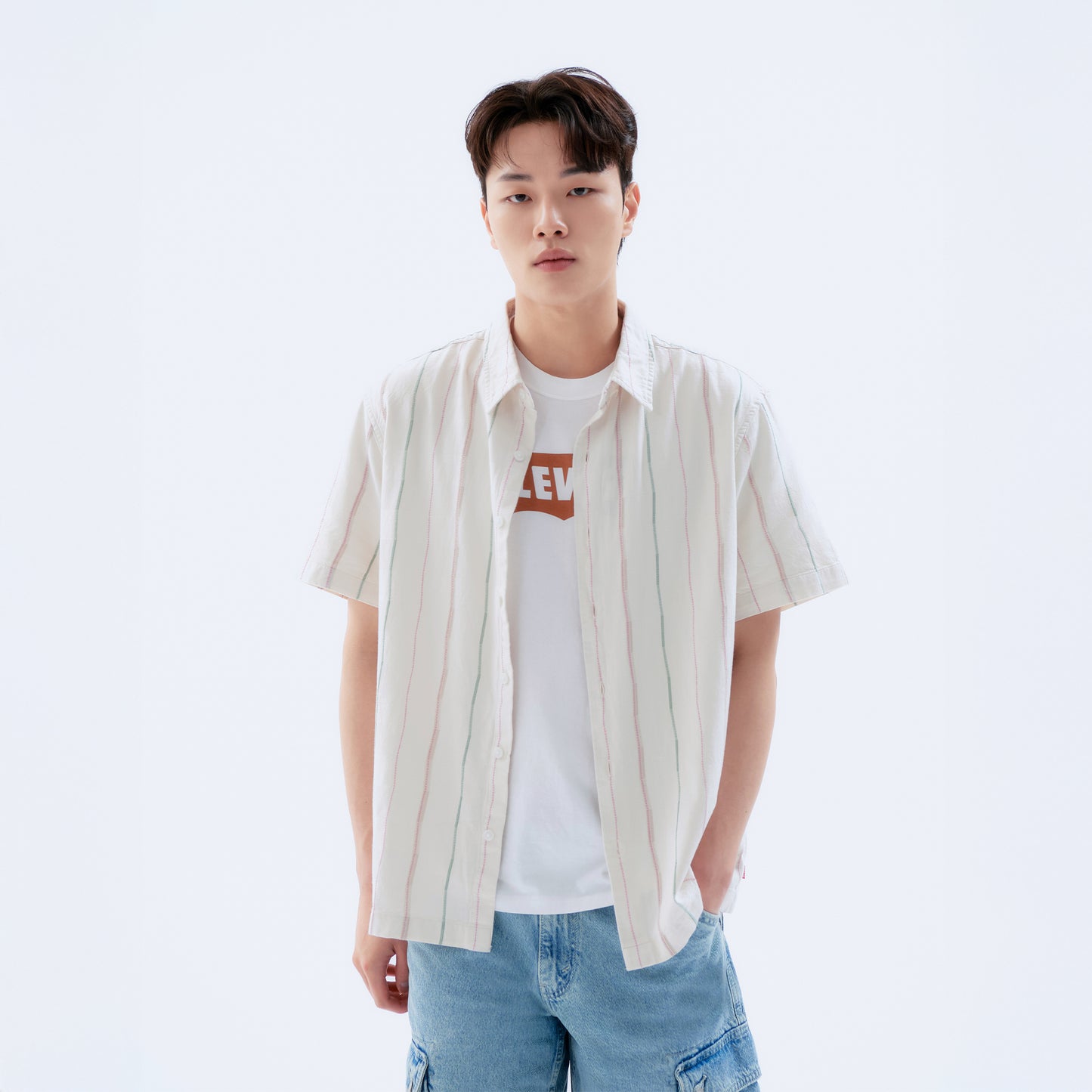 박시 크롭 숏슬립 셔츠