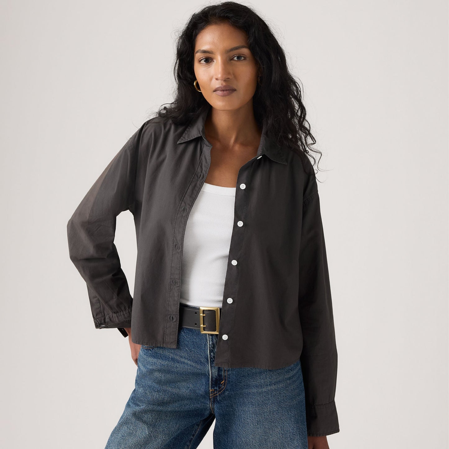 크롭 할리 셔츠