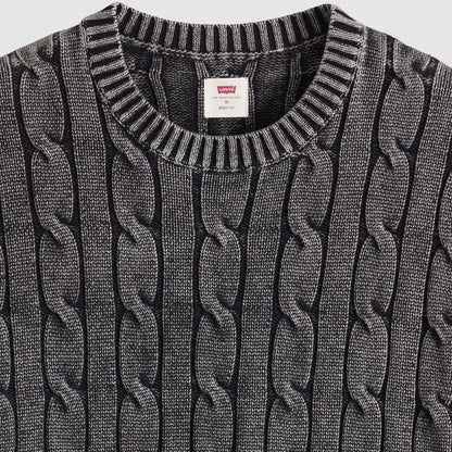 카멜 케이블 크루 스웨터