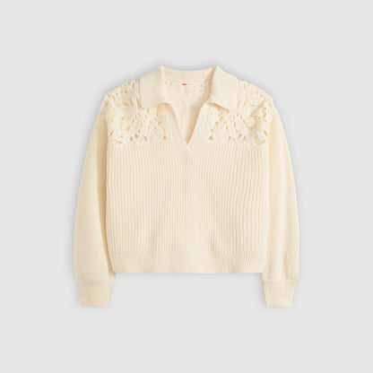 비앙카 크로셰 폴로 스웨터