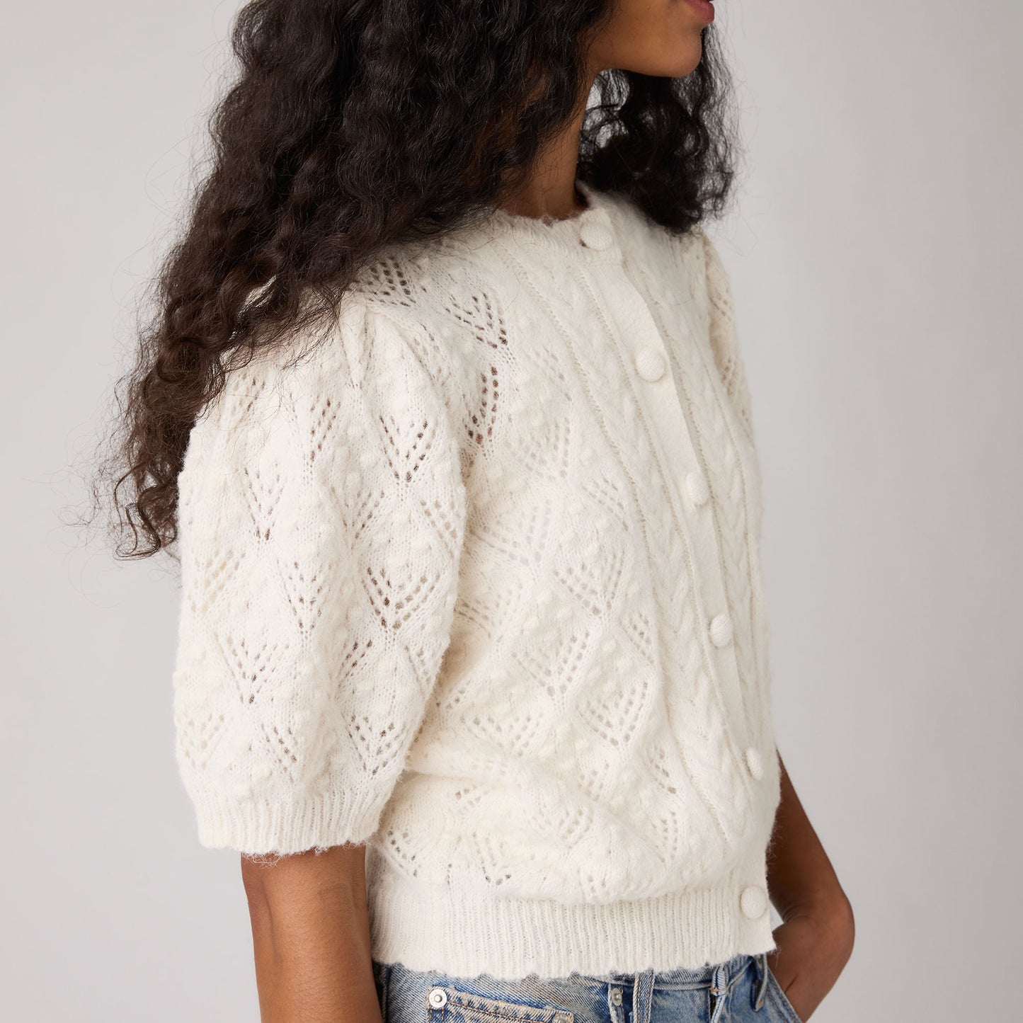 Levi's® Women's Pauline Pointelle Short-Sleeve Cardigan