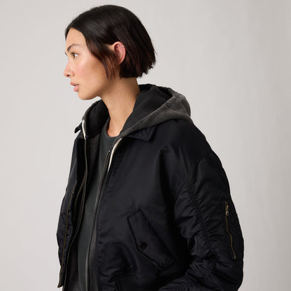 보위 크롭 봄버 자켓