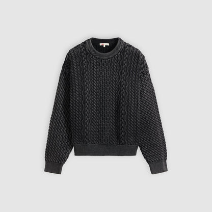 레일라 케이블 크루넥 스웨터