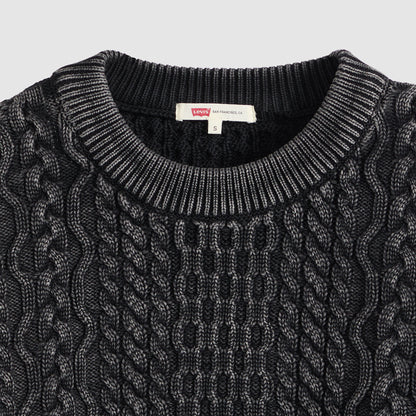 레일라 케이블 크루넥 스웨터