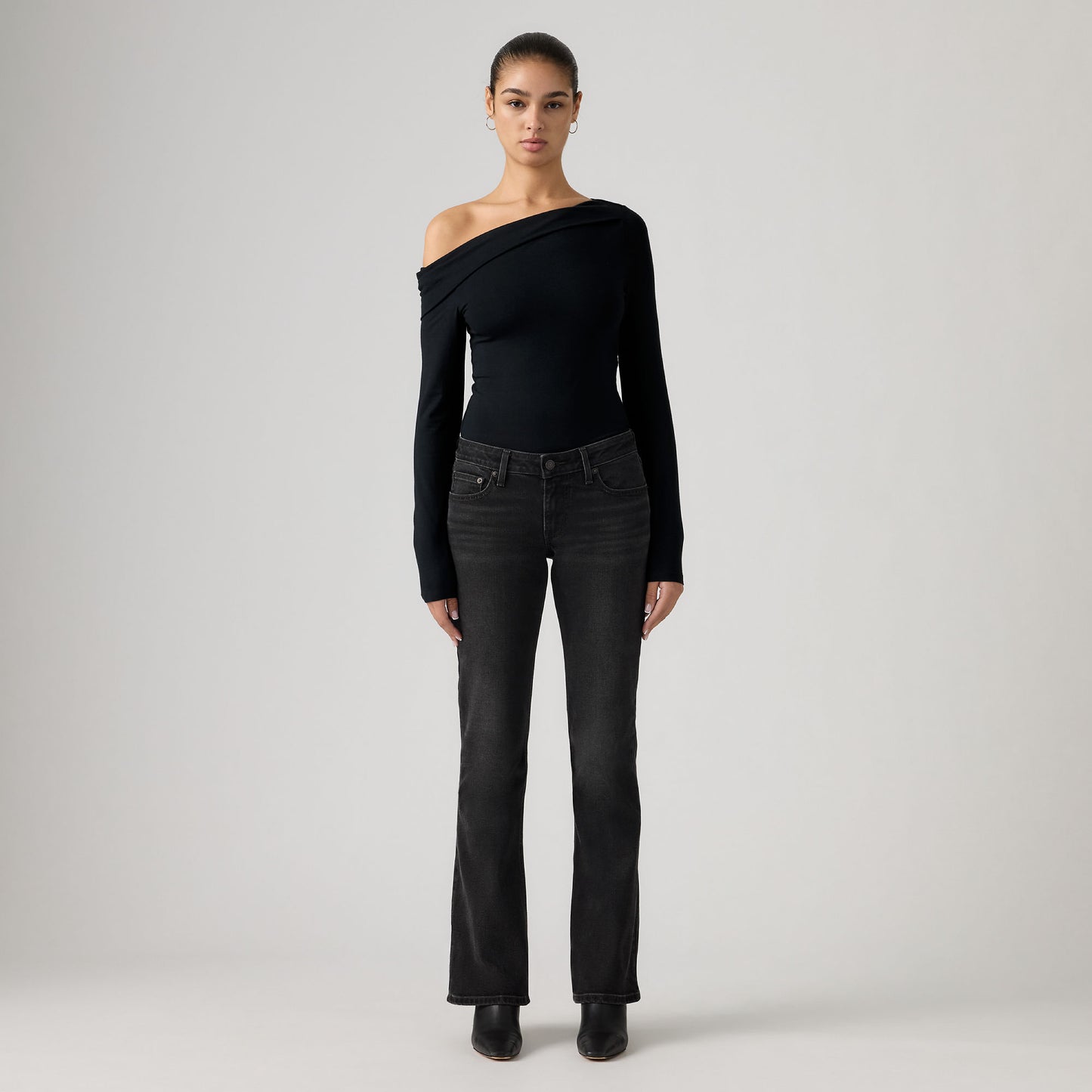 로우 슬림 부츠 진