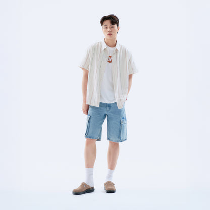 박시 크롭 숏슬립 셔츠