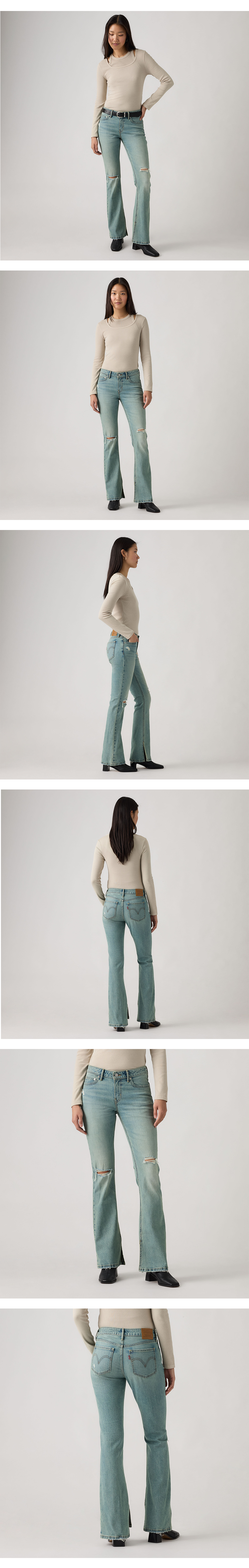 로우 슬림 부츠 진