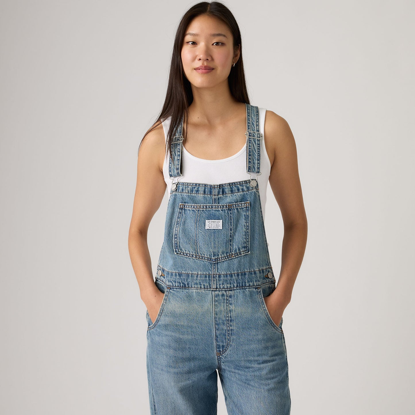 빈티지 데님 오버롤