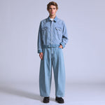 BLUETAB™ 와이드레그 플리츠 크롭 진