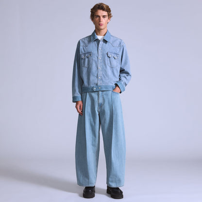 BLUETAB™ 와이드레그 플리츠 크롭 진