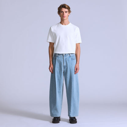 BLUETAB™ 와이드레그 플리츠 크롭 진