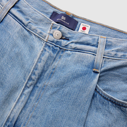 BLUETAB™ 와이드레그 플리츠 크롭 진