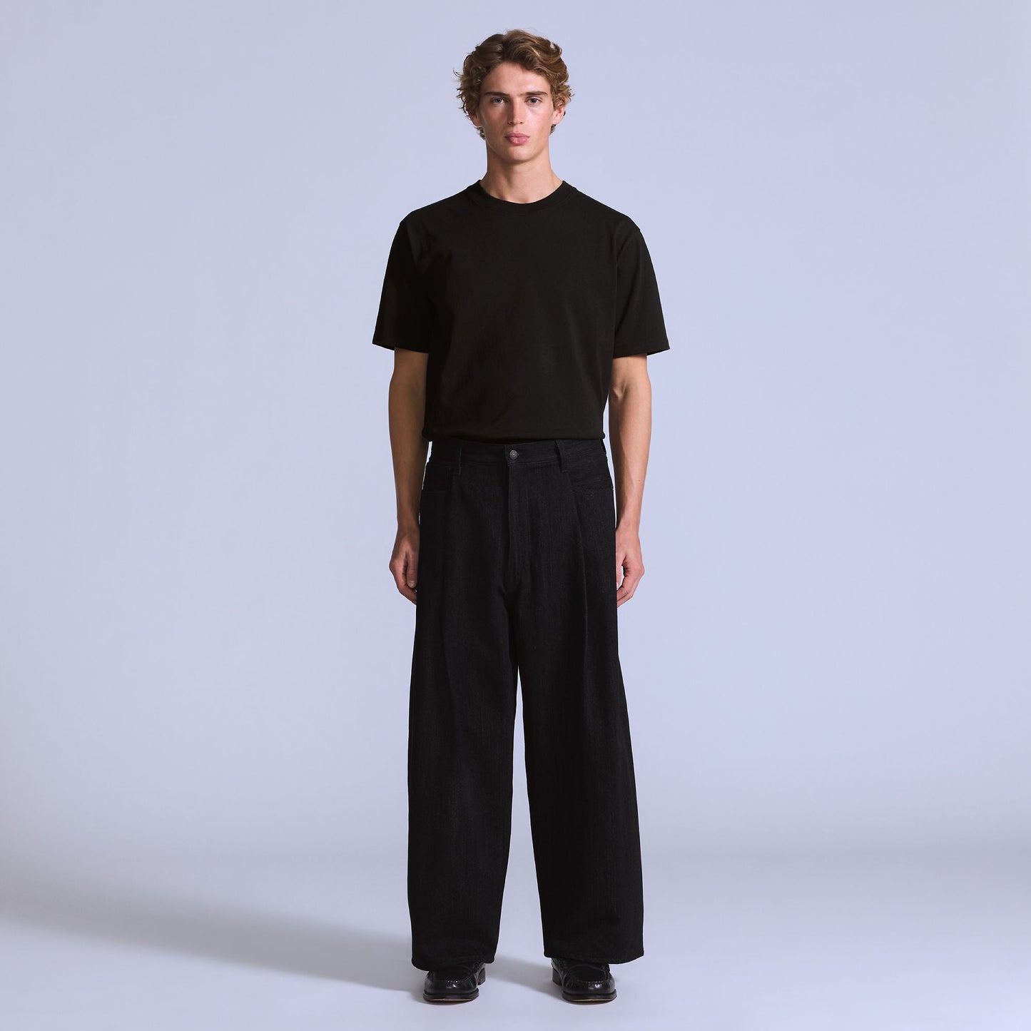 BLUETAB™ 와이드레그 플리츠 크롭 진