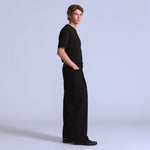 BLUETAB™ 와이드레그 플리츠 크롭 진