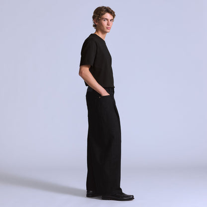 BLUETAB™ 와이드레그 플리츠 크롭 진